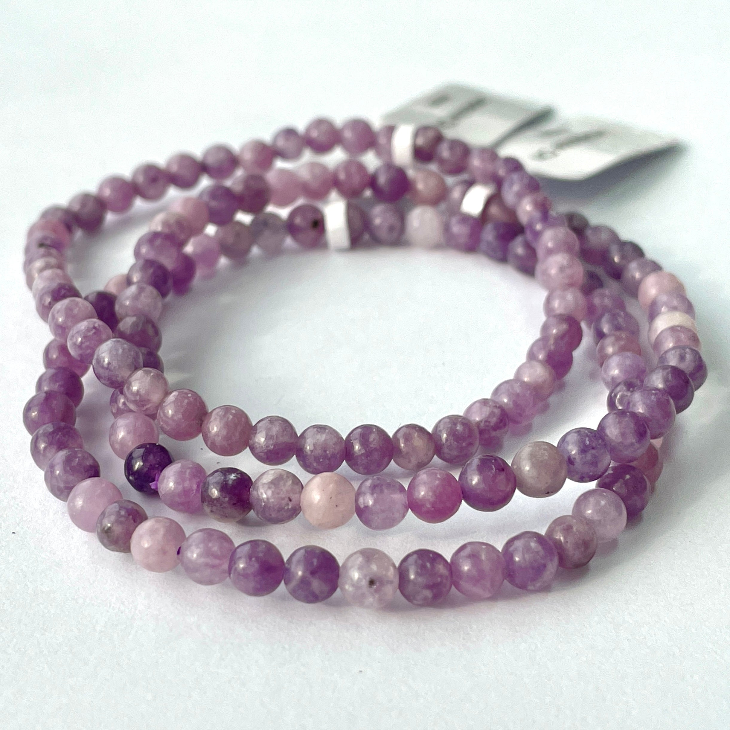 Lepidolite - Bead Bracelet - 4mm Lepidolite - Bead Bracelet - 4mm